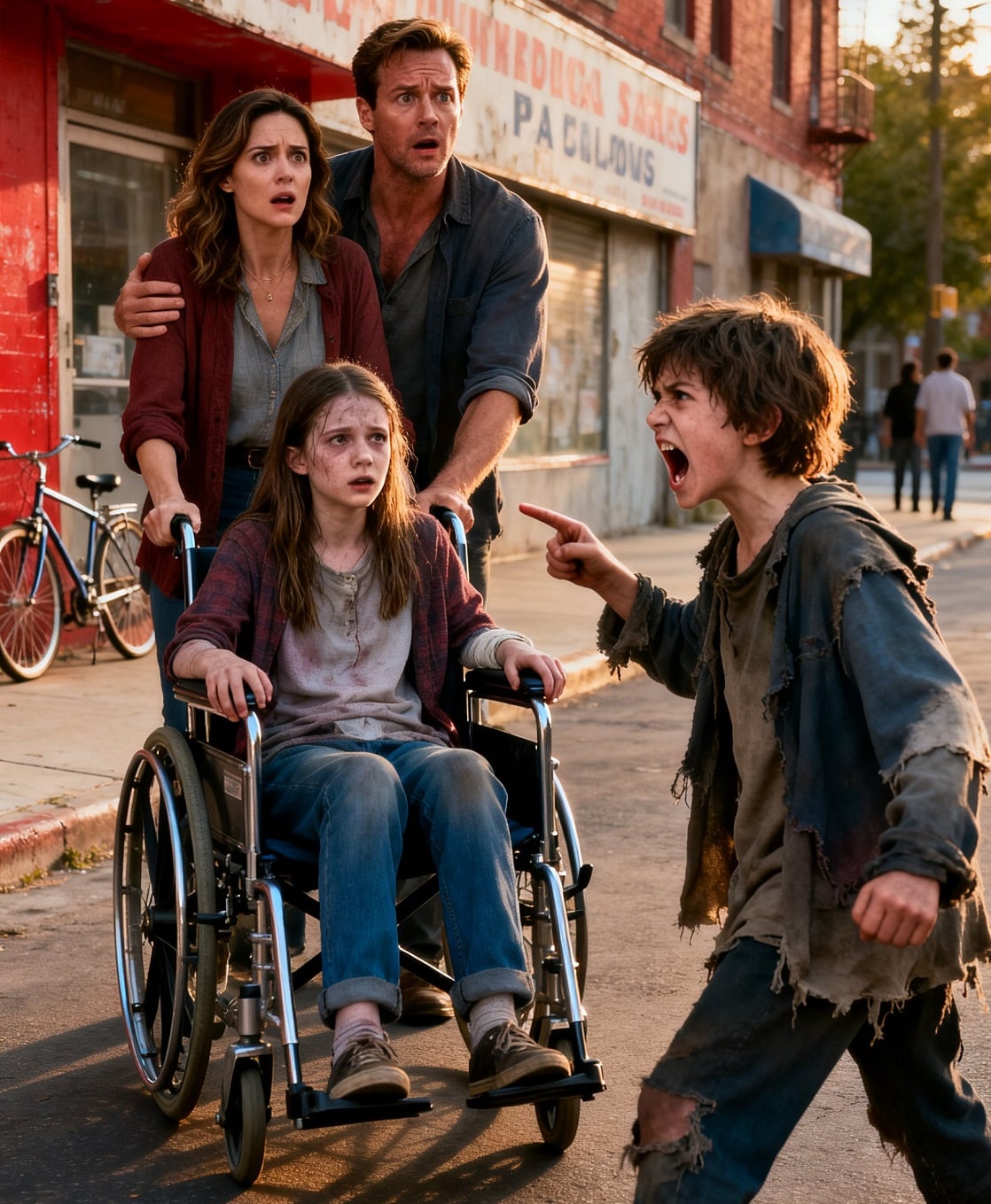 He Pushed His Daughter In A Wheelchair Believing She Was Dying, Until A Street Boy Shouted A Truth That Turned The Fiancée’s Love Into A Crime