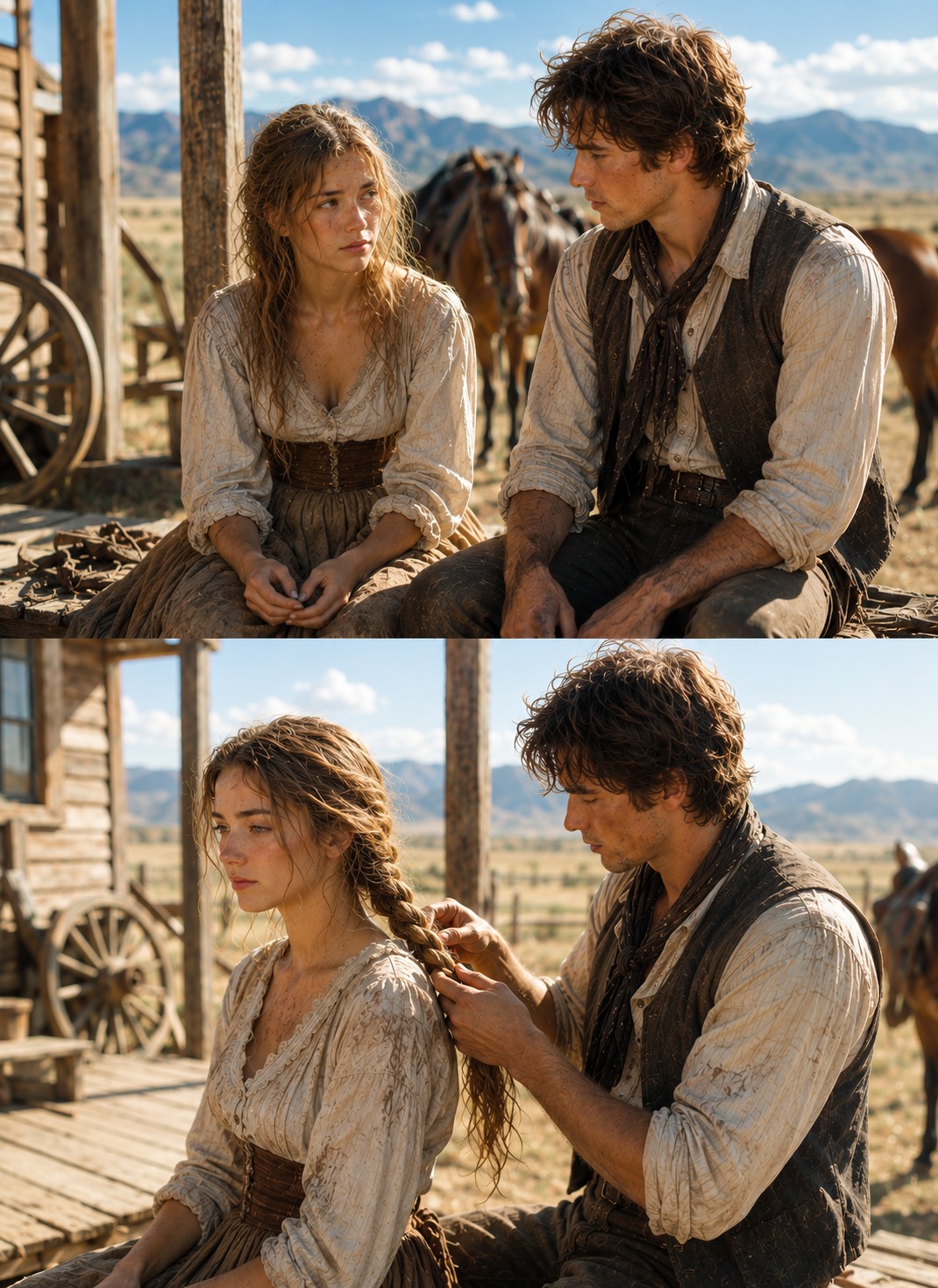 She removed her bonnet and said “I’m not pretty” — He braided her hair like a ceremony