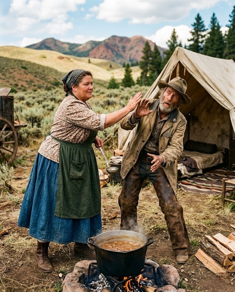 The Starving Marshal Stumbled Into Her Camp—She Slapped His Hand Away From the Broth and Saved His Life Twice