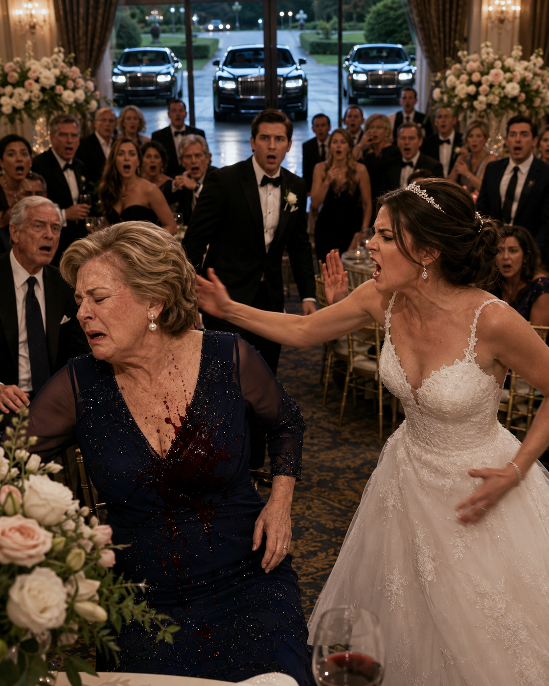 THE BRIDE SLAPPED THE GROOM’S MOTHER IN FRONT OF 200 GUESTS — THEN THREE BLACK ROLLS-ROYCES ARRIVED