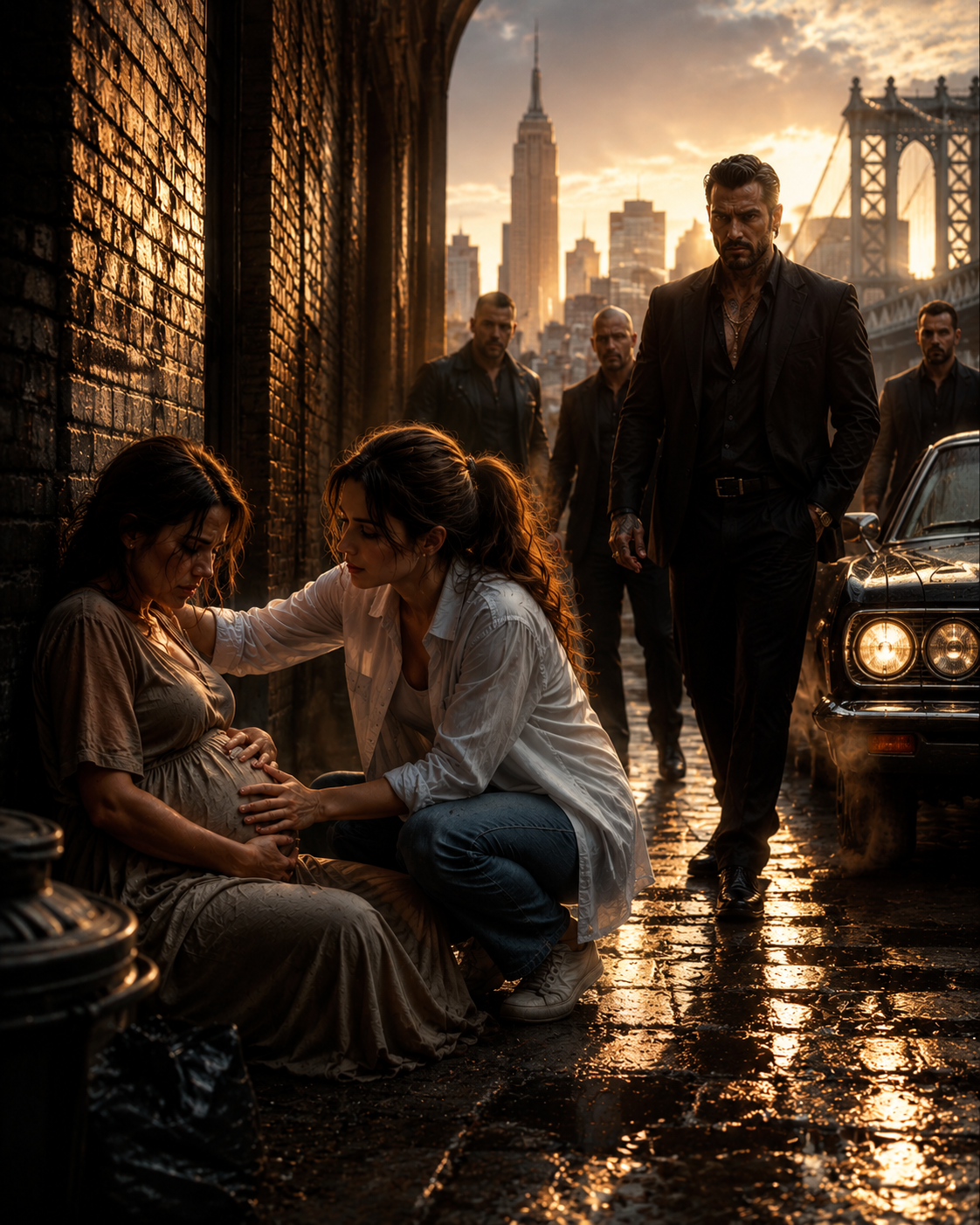 She stopped to help a pregnant stranger in a dark alley—but by sunrise, the most feared mafia boss in New York knew her name.