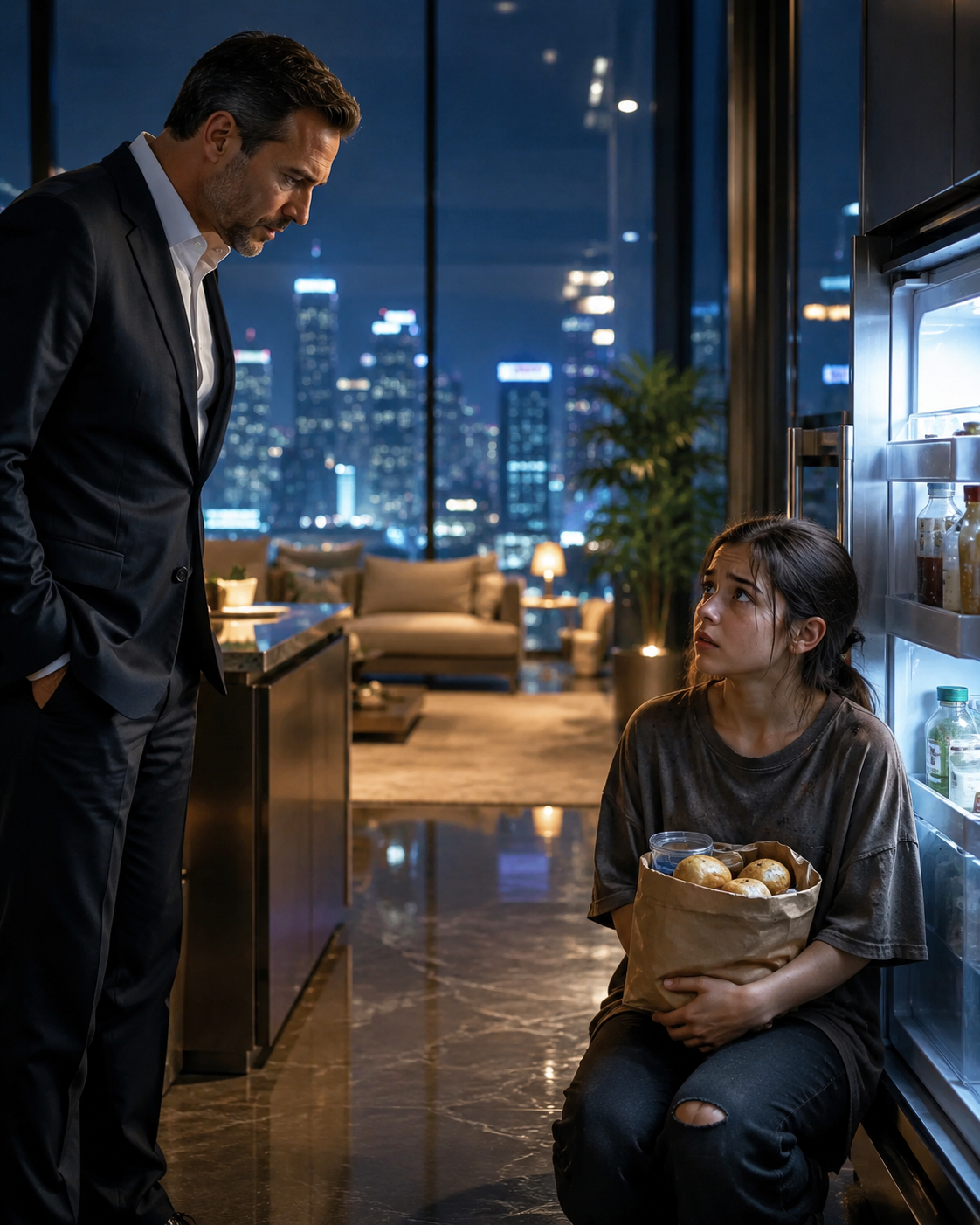 A billionaire caught his janitor’s daughter stealing food at midnight — but her secret changed his entire life.