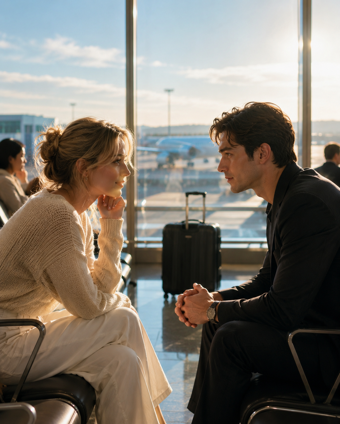 They Were Two Strangers Waiting for the Same Flight… Neither Expected to Find Hope at Gate C-14.