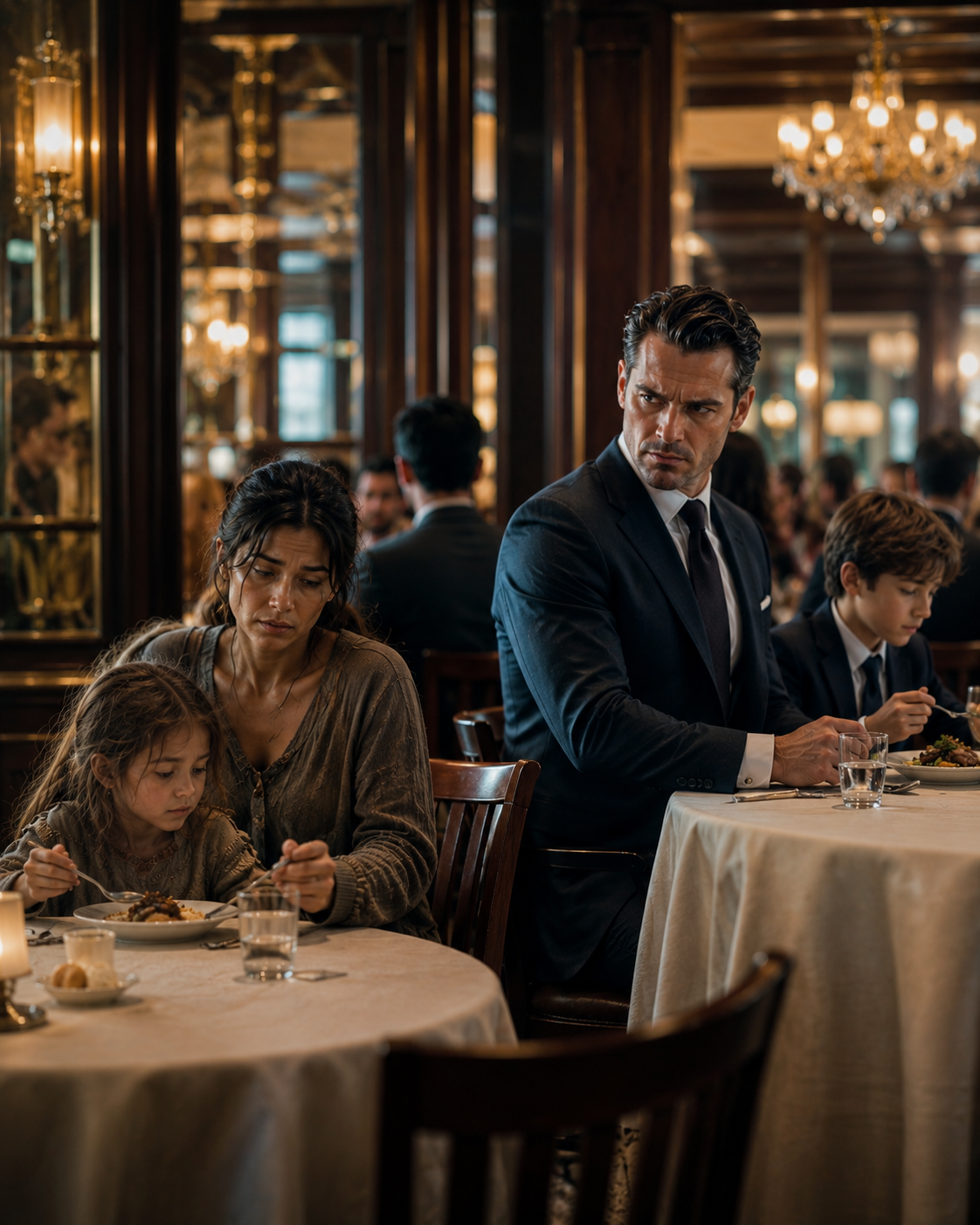 The Billionaire’s Son Bought Dinner for a Starving Little Girl — Then His Father Learned His Company Had Evicted Her Mother