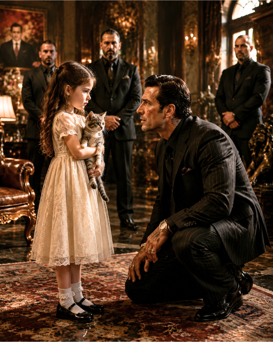 A little girl wandered into the mafia boss’s mansion looking for her cat — when she turned around, he dropped to his knees and said his dead wife’s name.