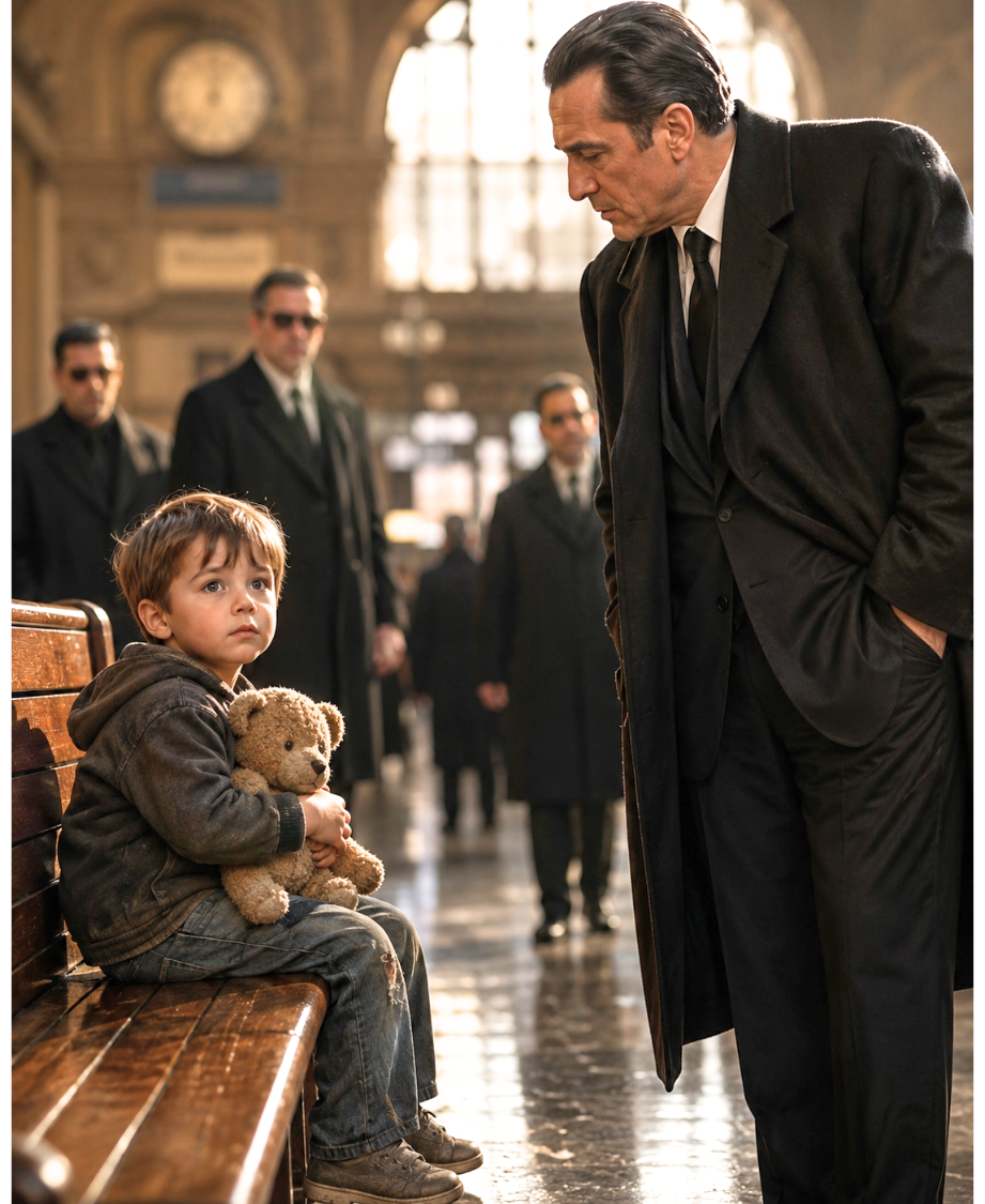 A Three-Year-Old Boy Sat Alone in Union Station for Eight Hours Clutching a Worn Teddy Bear —Until a Crime Boss Recognized That Bear and Stopped Walking