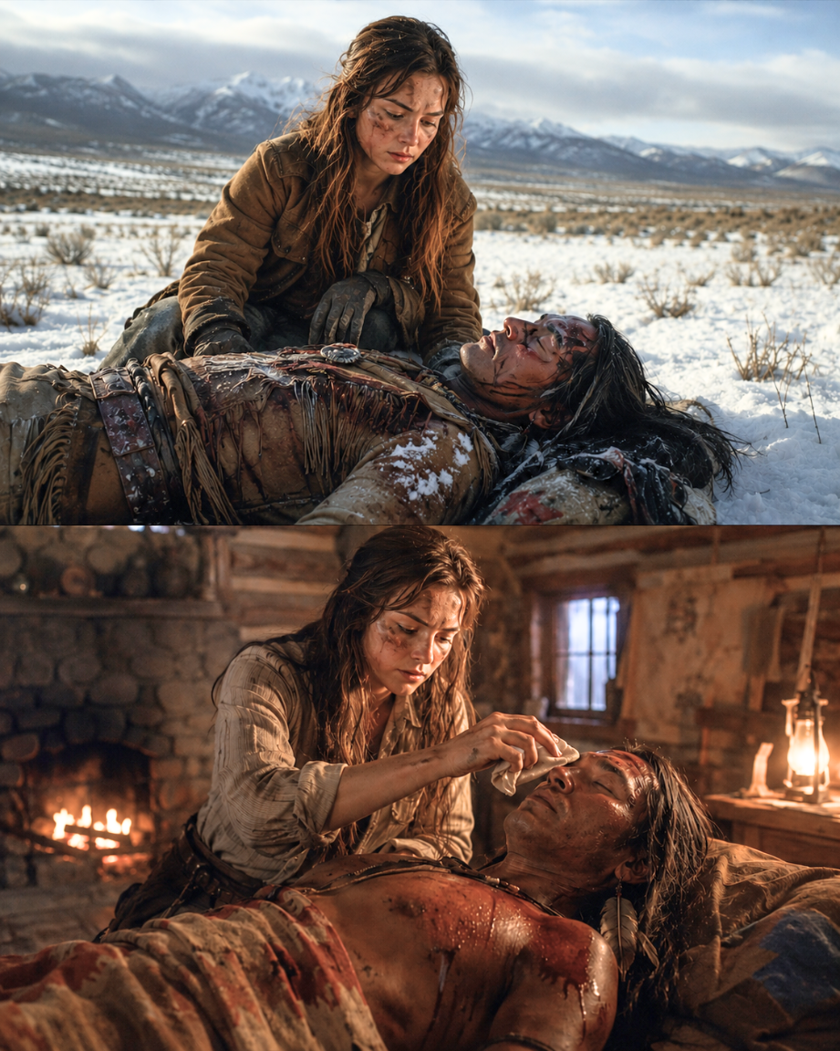 She Found a Wounded Shoshoni Warrior Dying in the Snow—Every Instinct Said Leave Him—She Dragged Him Home Anyway