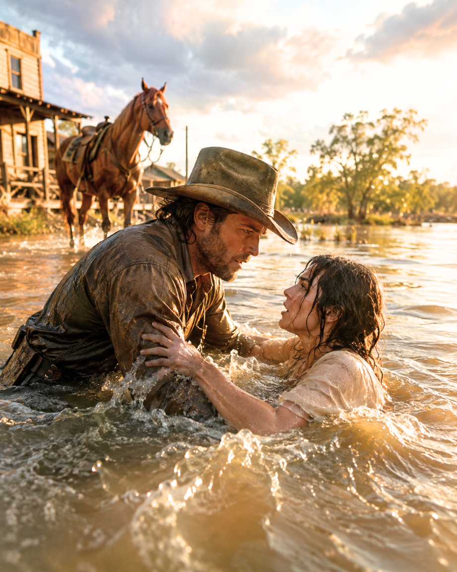 He Heard a Woman Scream in the Flood—Dove In Before He Could Think—Then She Said “Please Don’t Take Me to Town” and He Understood Everythin