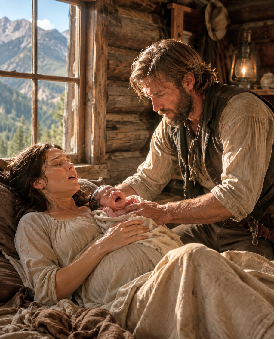 Pregnant widow trapped in labor, alone in mountains— Until a reclusive mountain man delivered her baby and recognized the name she carried