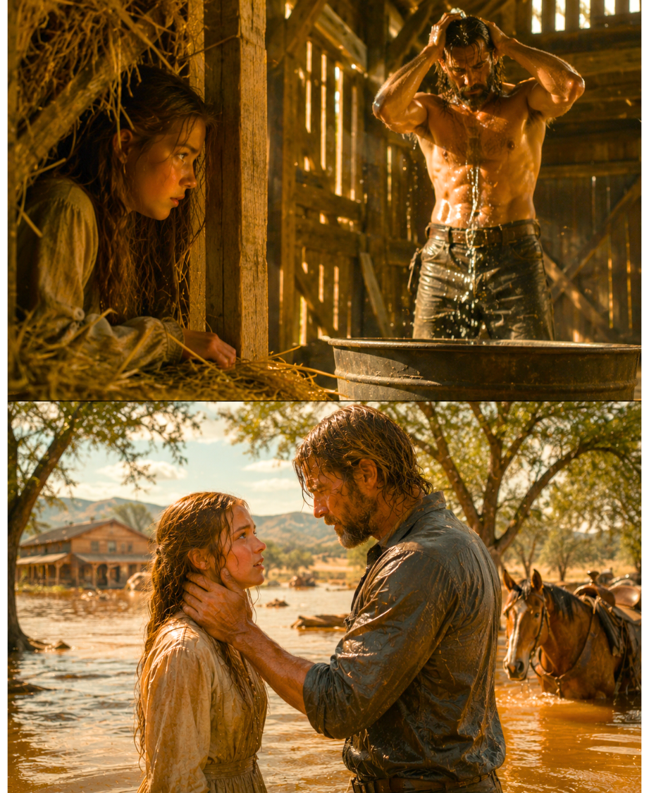 She Hid in the Barn for Three Nights Watching the Iron Farmer Bathe — Until He Said “I Knew the First Time”—Then the Flood Came and Exposed Everything