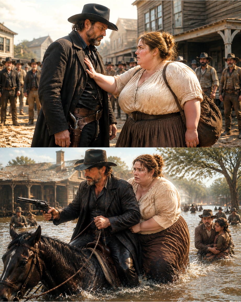 She Stepped in Front of the Most Dangerous Man in Town With $0 and No Plan—He Gave Her a Roof, a Gun, and Rode Into a Flood for Strangers Who Hated Him