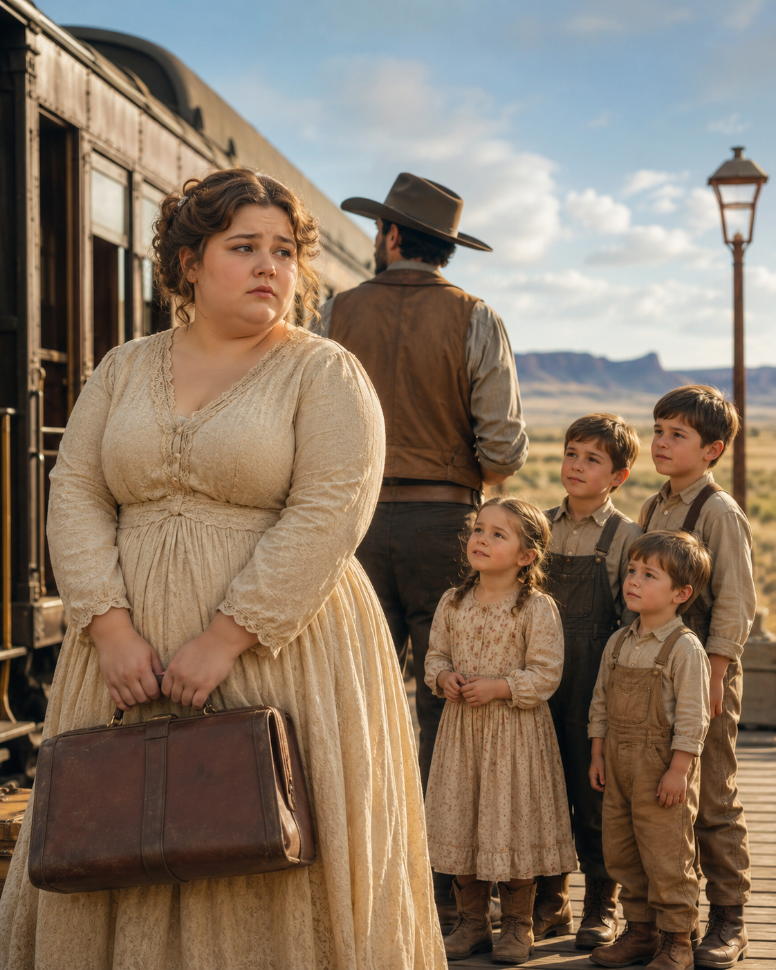 The Mail-Order Bride Was Rejected on the Train Platform — Then a Widowed Rancher’s Four Children Made Room for Her at Their Table