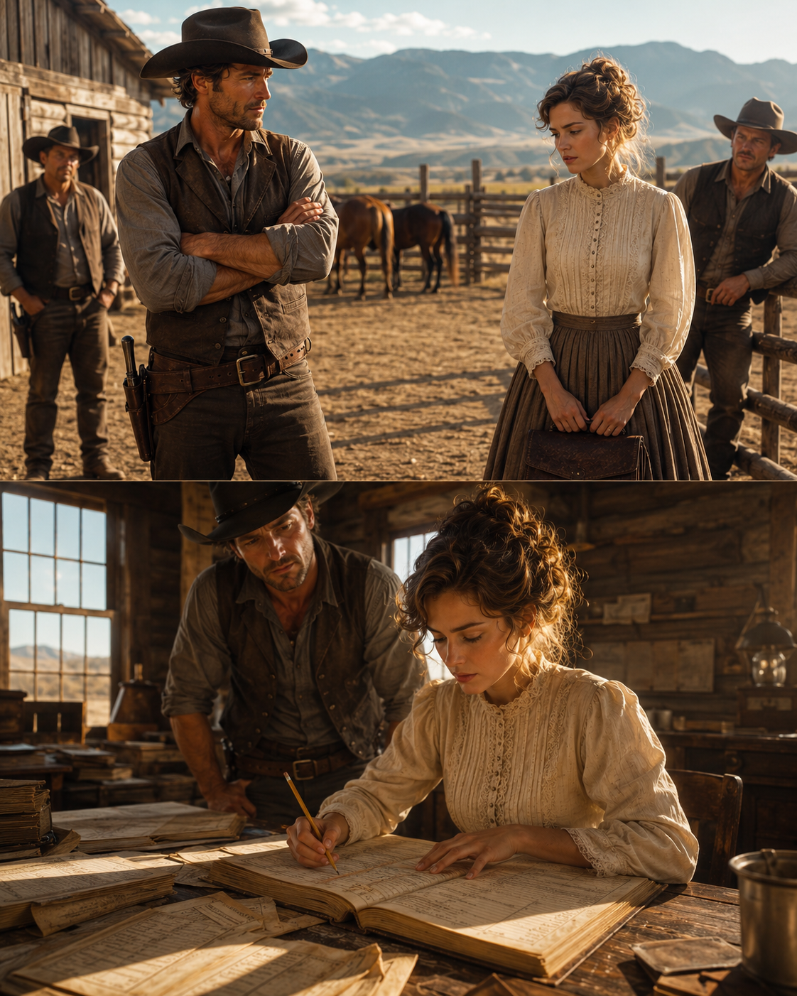 The Rancher Expected a Useless Boston Bride — Then She Opened His Ledgers and Saved Everything He Built