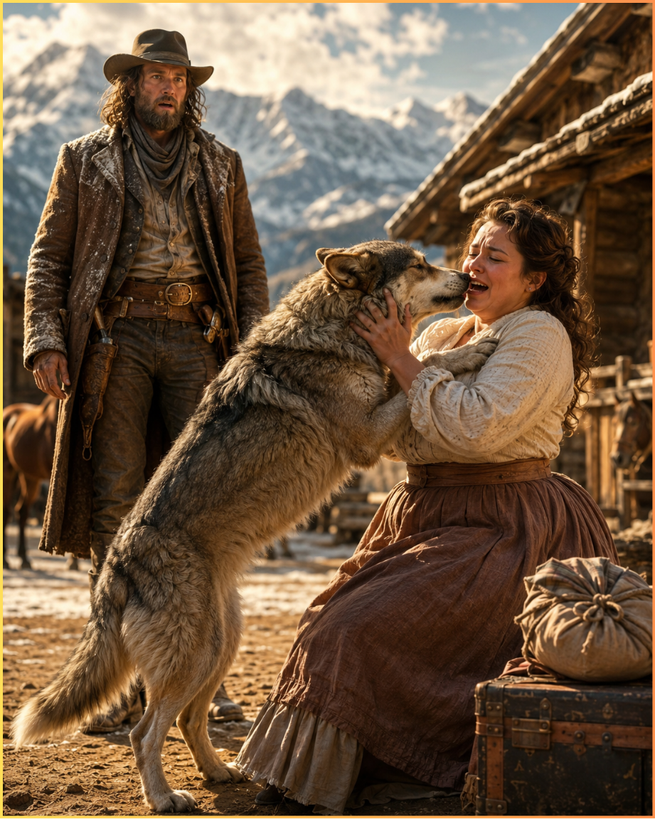 “The Dog Has Never Chosen Anyone,” the Mountain Man Said — Until His Wolf Dog Ran Straight to His Mail-Order Bride