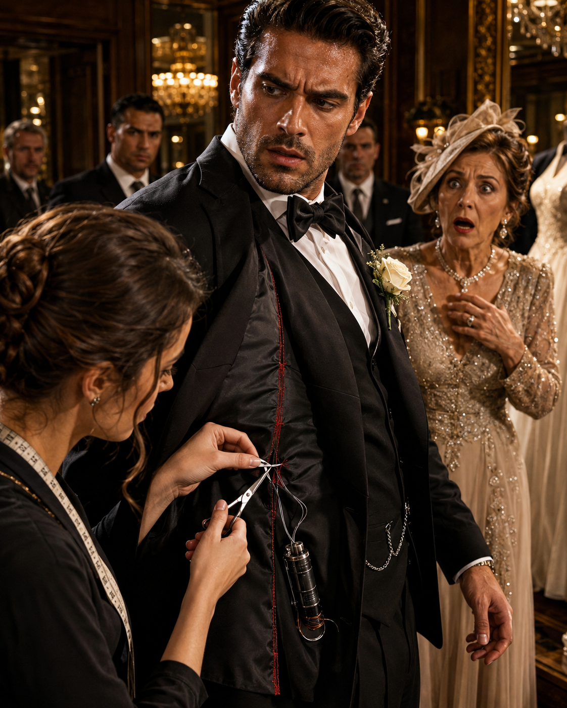 They Called the Mafia Boss’s Wedding Suit Flawless — Until the Seamstress Snipped One Red Stitch and Exposed the Trap Meant for His Mother