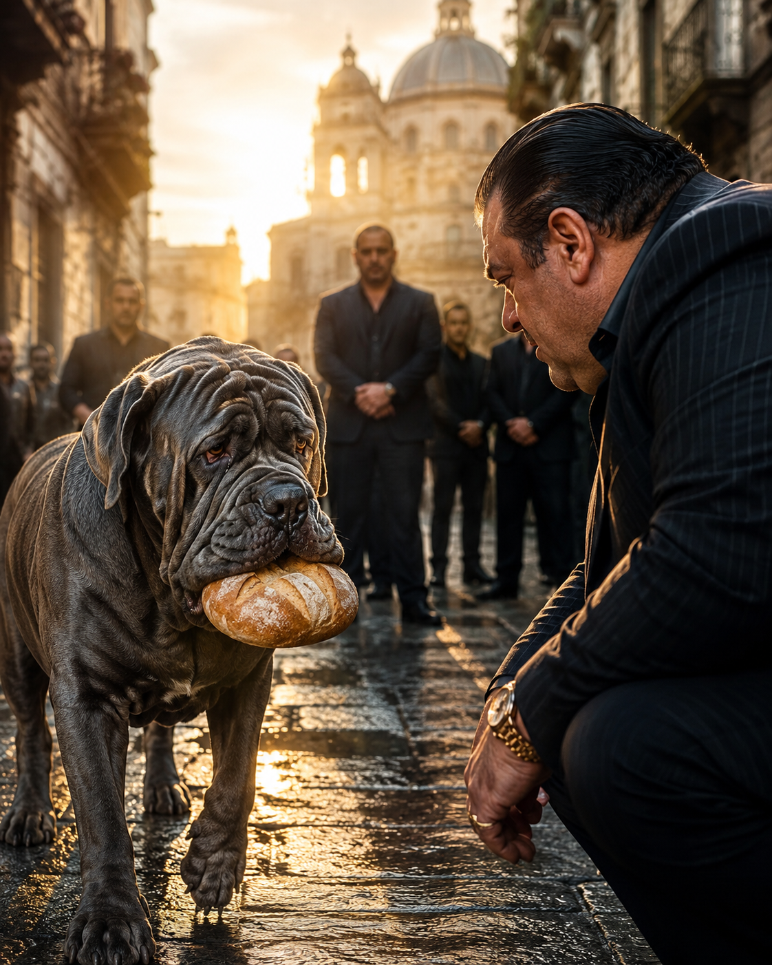 A Neapolitan Mastiff Appeared at Dawn with a Loaf of Bread — Then Led the City’s Most Feared Mob Boss Straight to a Secret He Thought He’d Buried Forever .