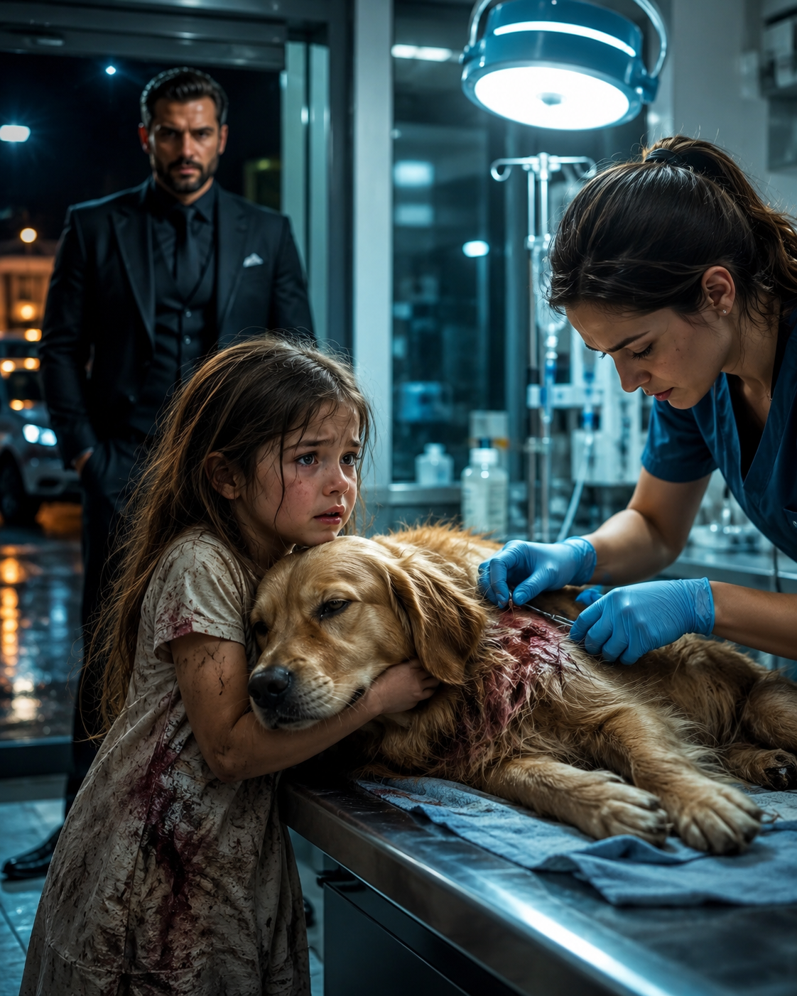 A Little Girl Rushed a Dying Dog into the Midnight Clinic — Then the Nurse Realized a Mafia Boss Was Watching Every Move