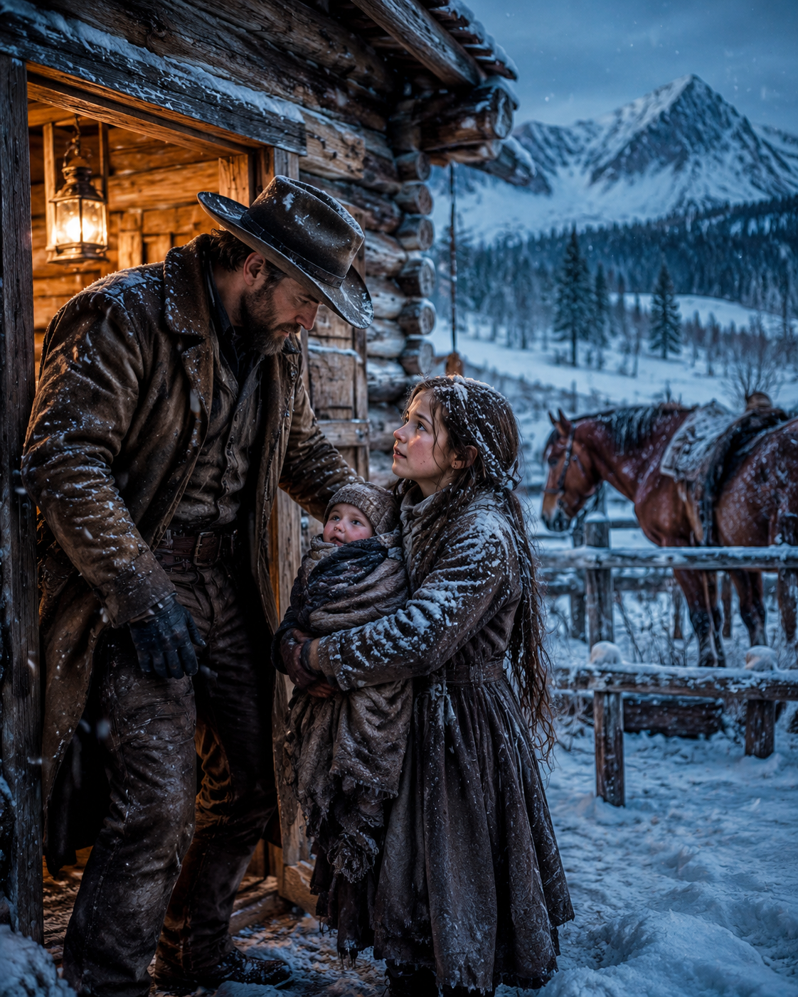 A Girl Walked Through a Blizzard With Her Baby Brother — Until the Mountain Rancher Opened His Door