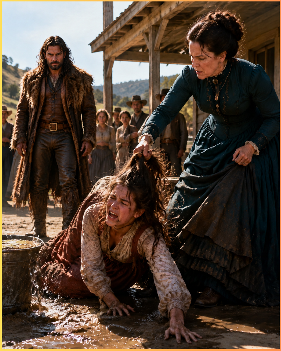 Her Aunt Slapped Her in the Mercantile While Everyone Stayed Silent — Until a Scarred Mountain Man Entered the Store and Said, “Enough”