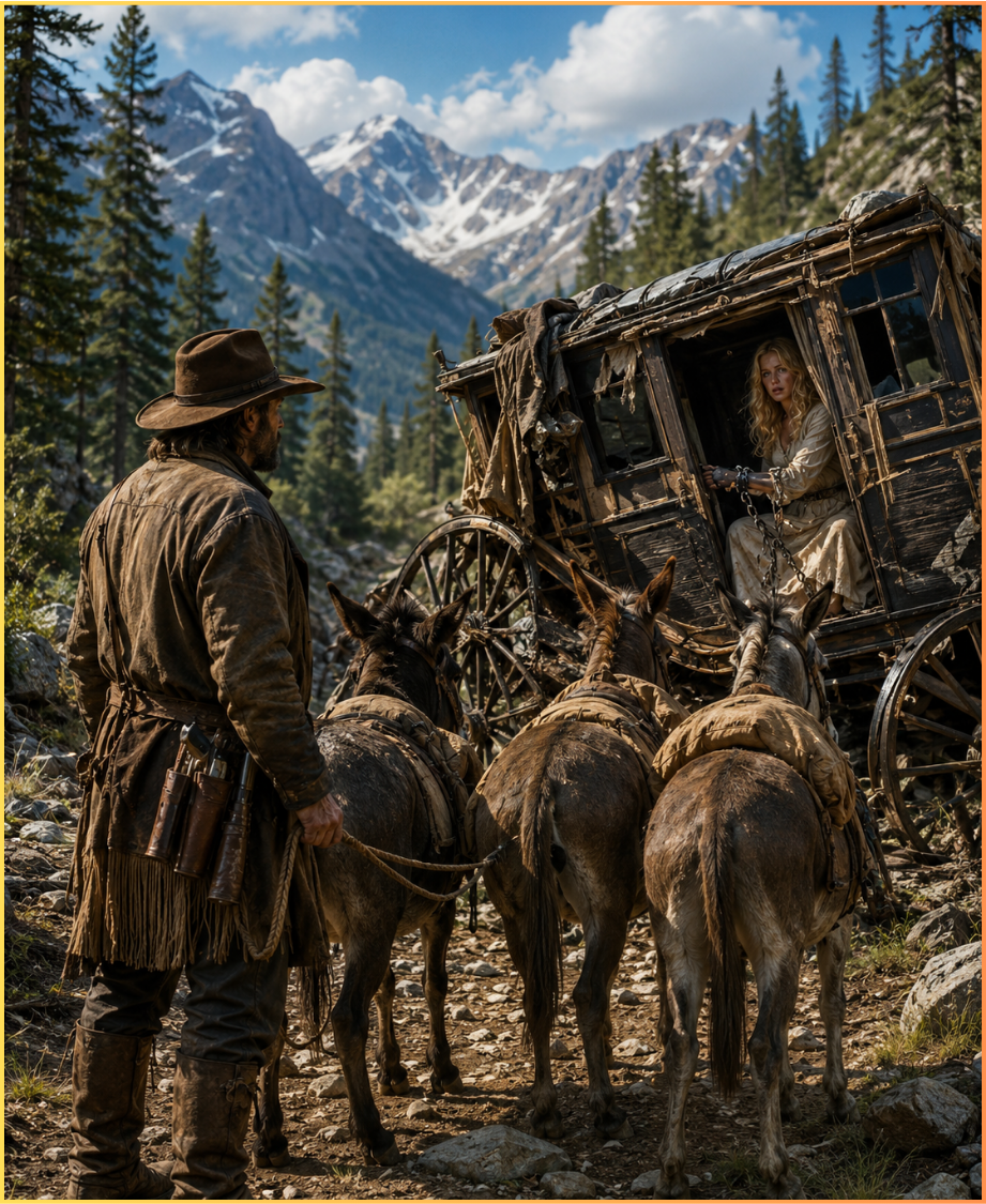 His Three Donkeys Refused to Cross the Mountain Trail—Three Days Later, He Found a Billionaire Heiress Chained Inside a Wrecked Carriage