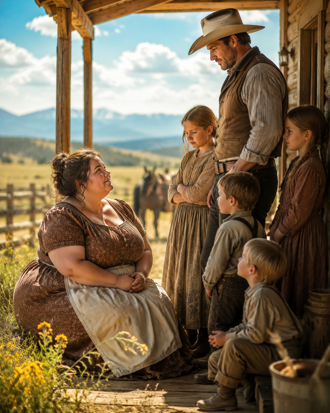 “Just Give Me One Corner,” the Broken Woman Begged — Then the Widowed Rancher Let Her Save His Five Children