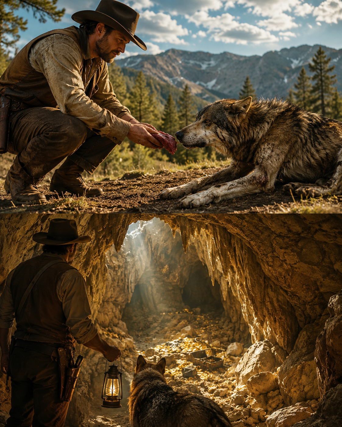 A Rancher Fed a Dying Wolf for Four Days — Then It Led Him to a Cave That Changed His Fate Forever