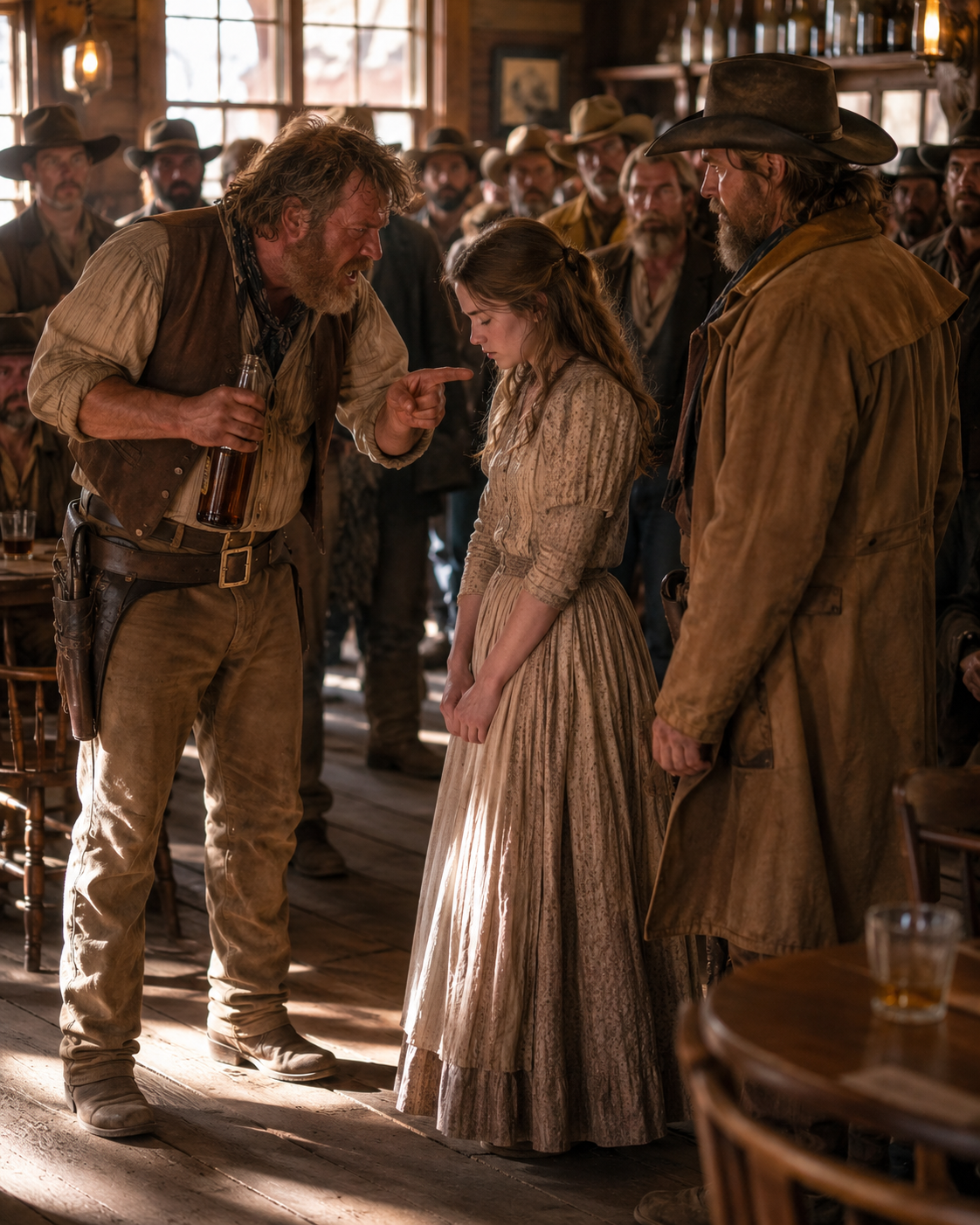 The Drunk Father Tried to Humiliate His Daughter in Front of the Whole Saloon—One Stranger’s Decision Changed an Entire Family Forever