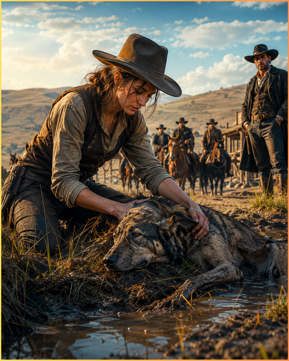 The Woman Raised  a Half-Dead Dog in a Ditch — And It Became the Silent Guardian That Stopped a Pack of Predators and a Greedy Rancher