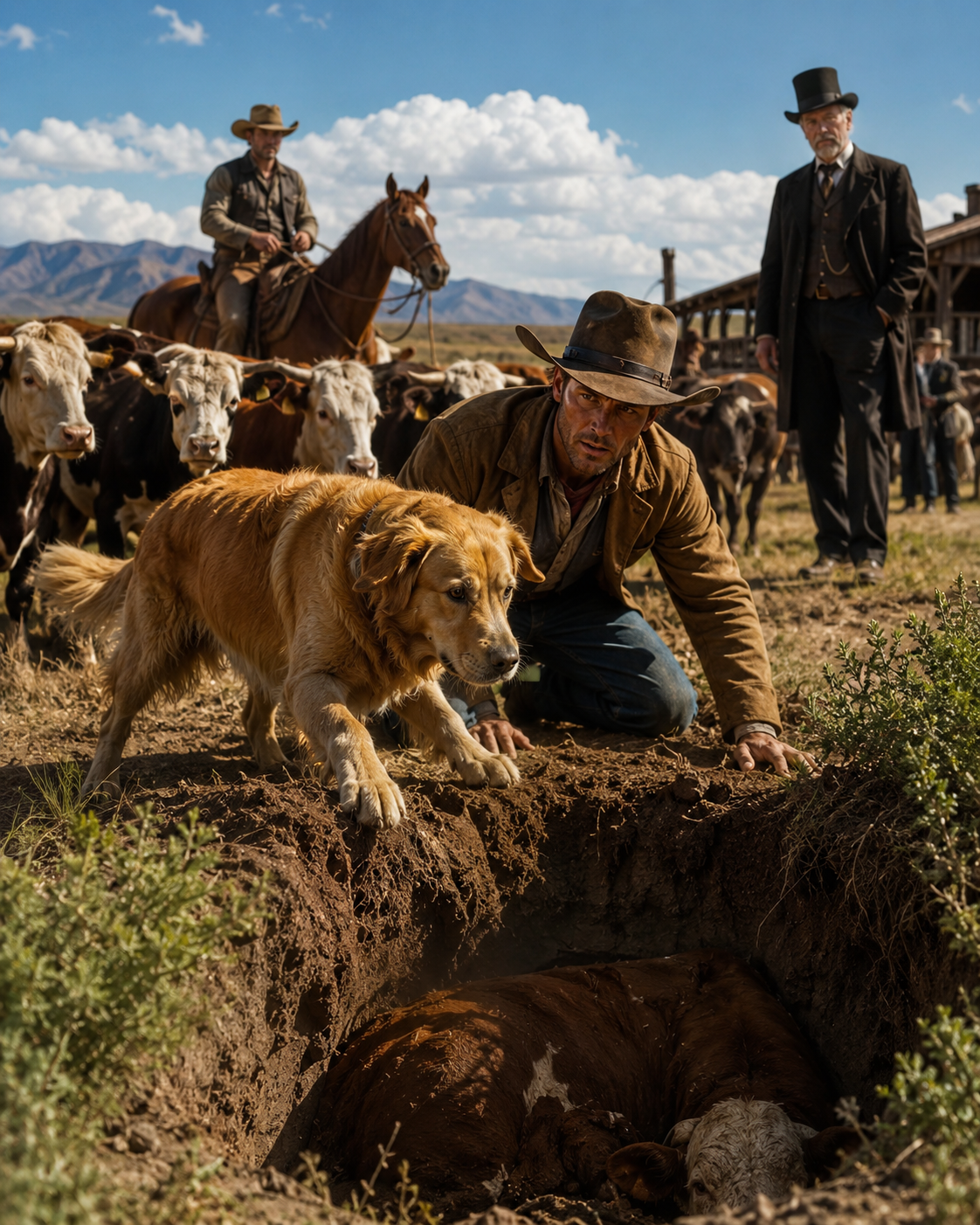 A Dog Protected the Cattle from Harm — Then Led the Cowboy to Saw the the Cruelty the Rich Man Had Buried