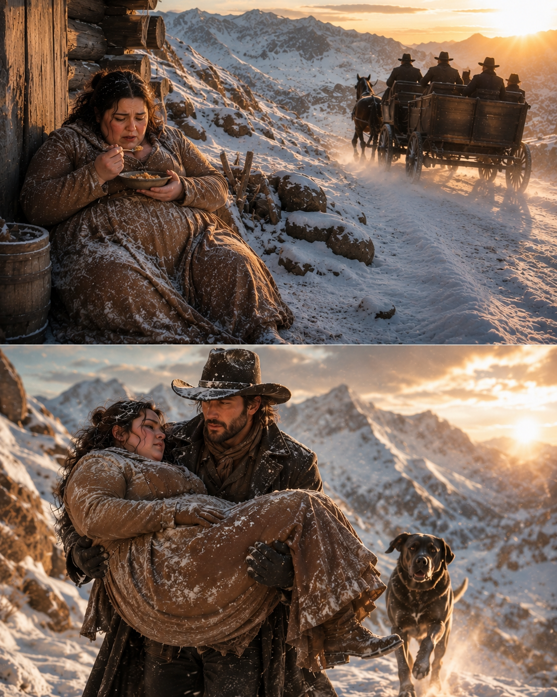 She Was Left Alone on a Frozen Ridge for Eating Too Much — Then a Stranger and His Loyal Dog Appeared to Change Her Fate