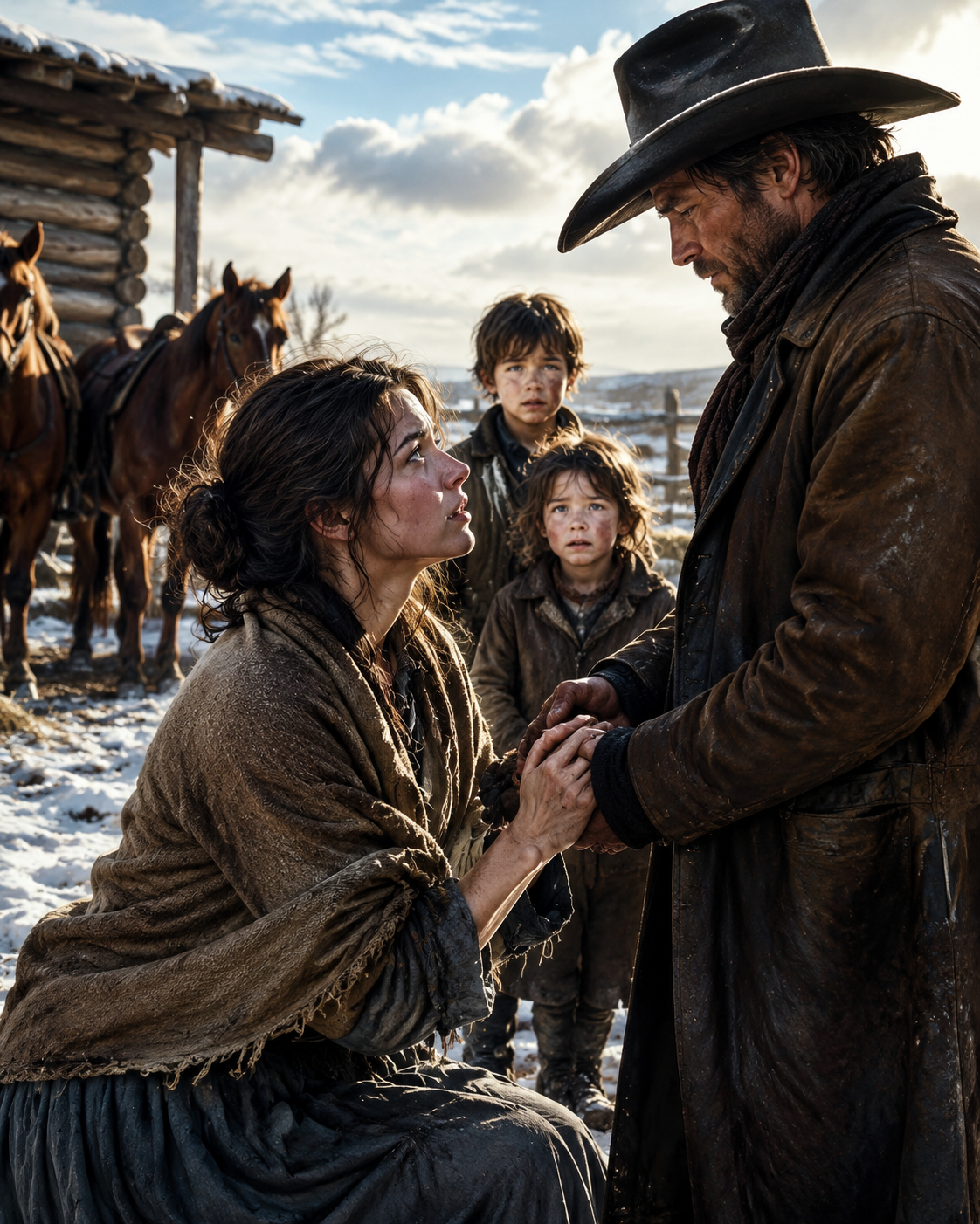 “Let Me Stay, I’ll Raise Your Kids,” She Begged—No One Expected Her to Save His Ranch in a Blizzard